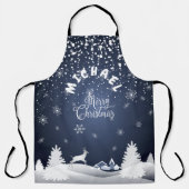 クリスマスと新年おめでとう!冬モノグラム エプロン (正面)