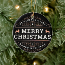クリスマスと新年のあけましておめでとうございます ブラックネーム