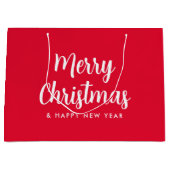 クリスマスと新年のおめでたいスクリプトテンプレート ラージペーパーバッグ (正面)