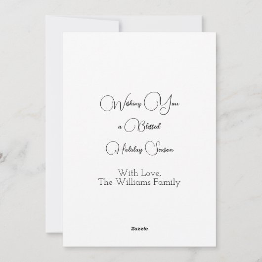 クリスマスと新年のおめでたいメッセージをオーダーメイド シーズンカード (裏面)