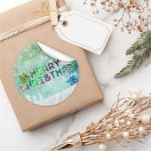 クリスマスと新年のおめでとうステッカー ラウンドシール