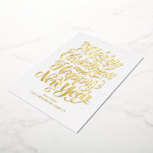 クリスマスと新年のおめでとう カリグラフィー 箔シーズンカード (回転した状態)