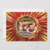 クリスマスと新年のおめでとう ゴールドサークル写真 シーズンカード (正面)