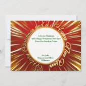 クリスマスと新年のおめでとう ゴールドサークル写真 シーズンカード (裏面)