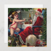 クリスマスと新年のお祝いのお知らせ シーズンカード (正面/裏面)