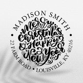 クリスマスと新年のお祝い かわいい差出人住所 セルフインキングスタンプ