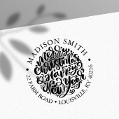 クリスマスと新年のお祝い かわいい差出人住所 セルフインキングスタンプ