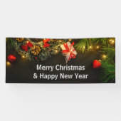 クリスマスと新年のお祝い インドア アウトドア 横断幕 (横)