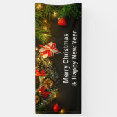クリスマスと新年のお祝い インドア アウトドア 横断幕 (縦)