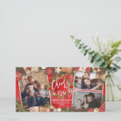 クリスマスと新年のお祝い ホリデー フォト シーズンカード (スタンド正面)