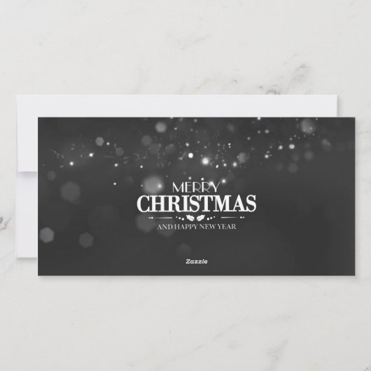 クリスマスと新年のお祝い ホリデー フォト シーズンカード (裏面)