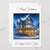 クリスマスと新年のお祝い - 名入れ シーズンカード (正面/裏面)