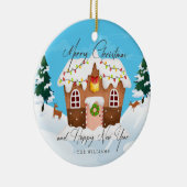 クリスマスと新年のごろごろしたジンジャーブレッド セラミックオーナメント (右)