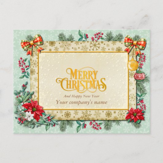 クリスマスと新年のご多幸を愛によって ポストカード (正面)