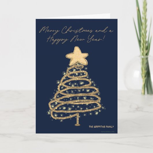 クリスマスと新年のご挨拶。カスタマイズ可能 シーズンカード (正面)