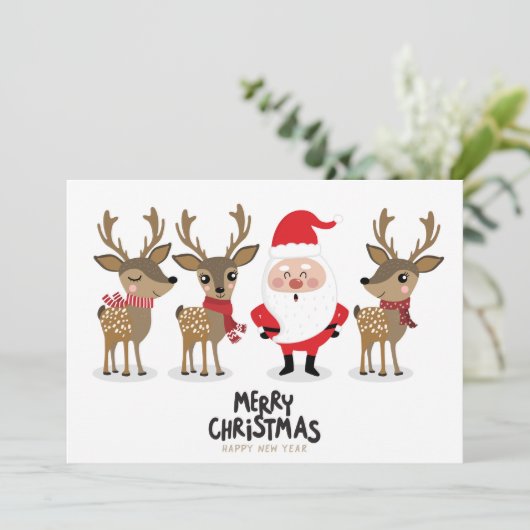 クリスマスと新年のご挨拶、サンタさん  シーズンカード (スタンド正面)