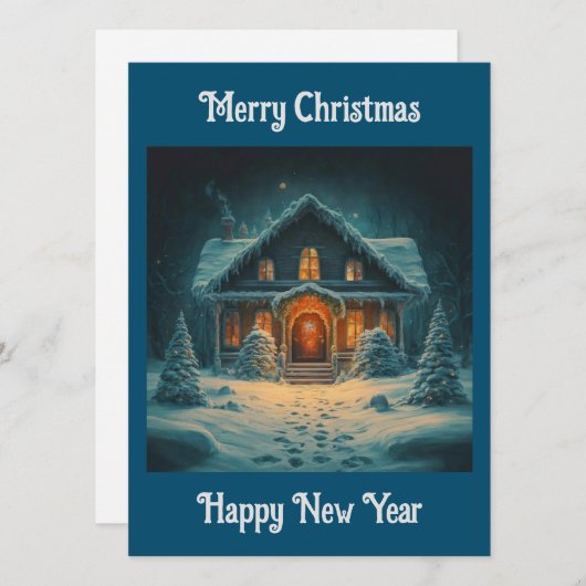 クリスマスと新年のご挨拶 シーズンカード (正面/裏面)