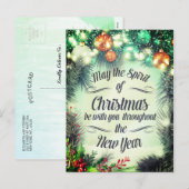 クリスマスと新年のご挨拶 シーズンポストカード (正面/裏面)
