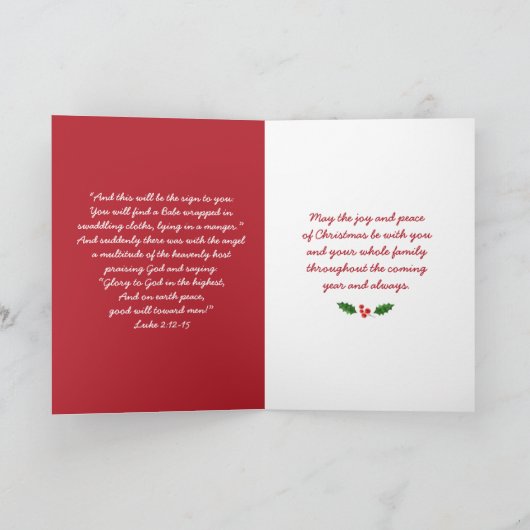 クリスマスと新年のご挨拶、水彩画 シーズンカード (内部)