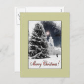クリスマスと新年のグリーティングカード シーズンポストカード (正面/裏面)