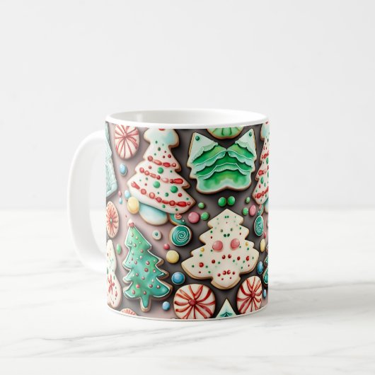 クリスマスと新年のシュガークッキー コーヒーマグカップ (正面左)