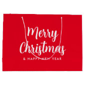 クリスマスと新年のスクリプトテンプレート ラージペーパーバッグ (裏面)