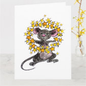 クリスマスと新年のスター マウス カード (黄色い花)