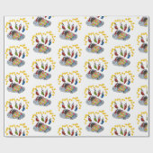 クリスマスと新年のストッキング ラッピングペーパー (フラット)