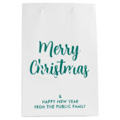 クリスマスと新年のテンプレートをカスタム ミディアムペーパーバッグ (正面)