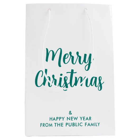 クリスマスと新年のテンプレートをカスタム ミディアムペーパーバッグ (正面)