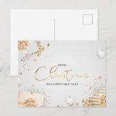 クリスマスと新年のデザインメッセージ ポストカード (正面/裏面)