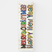 クリスマスと新年のバナー 横断幕 (縦)