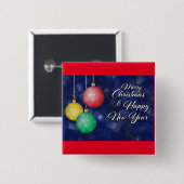 クリスマスと新年のボタン 缶バッジ (正面&裏面)