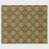 クリスマスと新年の光沢ラッピング紙 ラッピングペーパー (フラット)