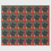 クリスマスと新年の光沢ラッピング紙 ラッピングペーパー (フラット)