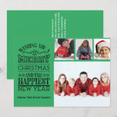 クリスマスと新年の写真ホリデーカード シーズンカード (正面/裏面)