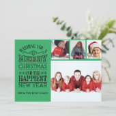 クリスマスと新年の写真ホリデーカード シーズンカード (スタンド正面)