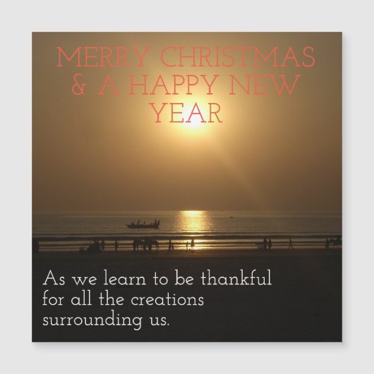 クリスマスと新年の喜びに感謝して、 (正面)