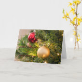 クリスマスと新年の挨拶カード カード (黄色い花)