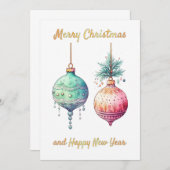 クリスマスと新年の挨拶カード 招待状 (正面/裏面)