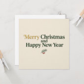 クリスマスと新年の挨拶状 カード (正面/裏面インサイチュ)