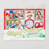 クリスマスと新年の挨拶6枚の写真コラージュ シーズンポストカード (正面)