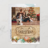クリスマスと新年の挨拶 フォトカード シーズンポストカード (正面/裏面)