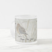 クリスマスと新年の挨拶 – モーニングハト フロストグラスマグカップ (正面左)