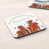 クリスマスと新年の気分 コースター (左側)