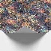 クリスマスと新年の水彩画のフィラデルフィア ラッピングペーパー (角)