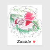 クリスマスと新年の眠る小さなネズミ シール (シート)