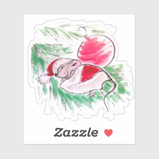 クリスマスと新年の眠る小さなネズミ シール (シート)