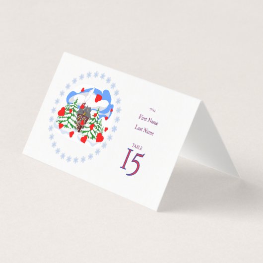 クリスマスと新年の結婚式のテーブル (正面)