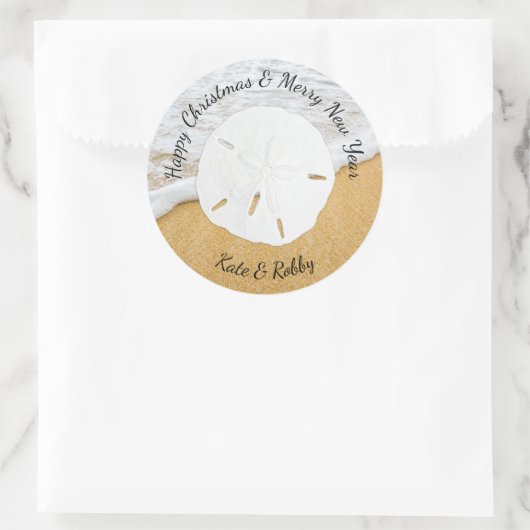 クリスマスと新年サンドドル封筒用シール ラウンドシール (バッグ)